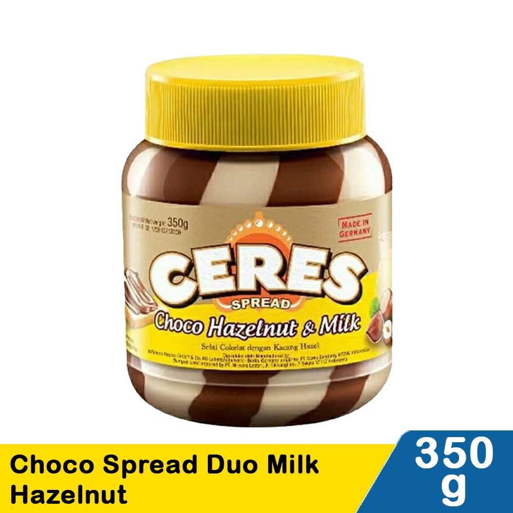 CERES CHOCO SPREAD DUO MILK HAZELNUT 350g