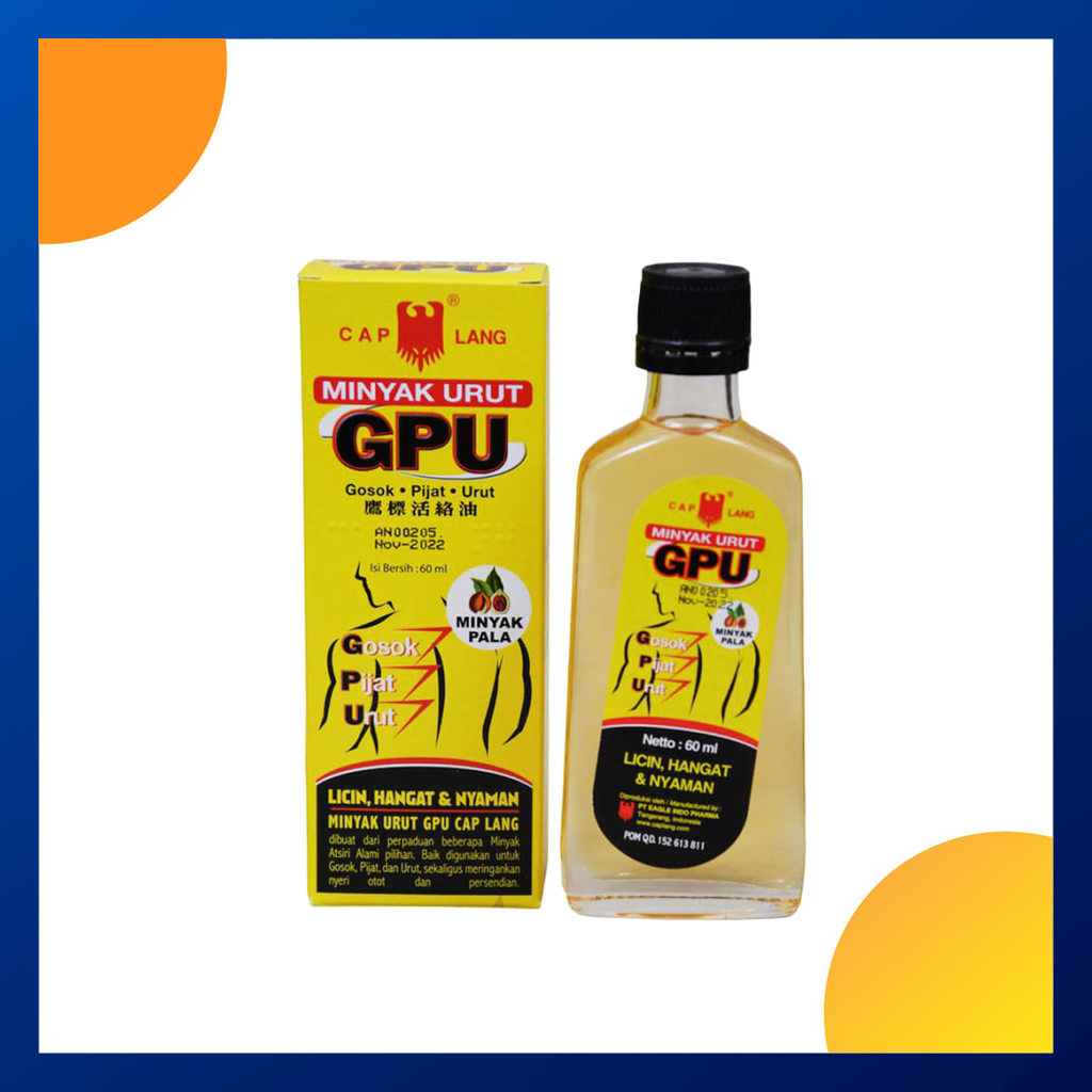 Cap Lang Gpu Minyak Urut Pala 60 Ml