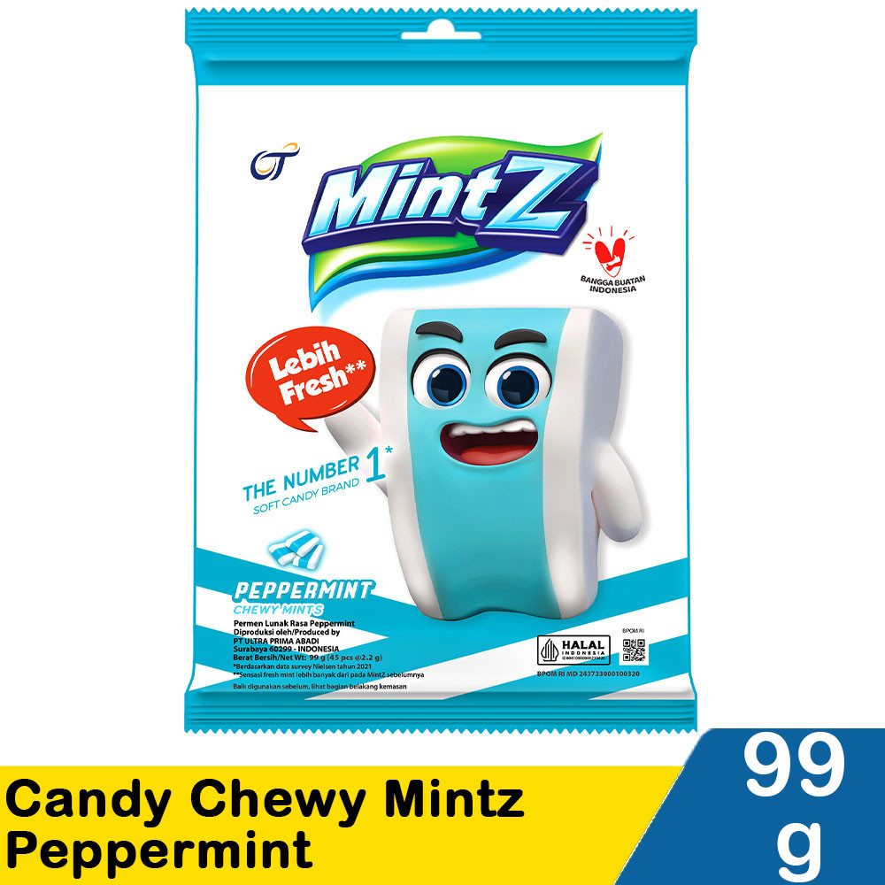 MINTZ CANDY CHEWY MINTS PEPPERMINT 99g