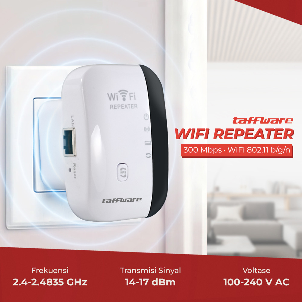 Taffware WiFi Repeater Range Extender Access Point Wireless-N 300Mbps - MT02