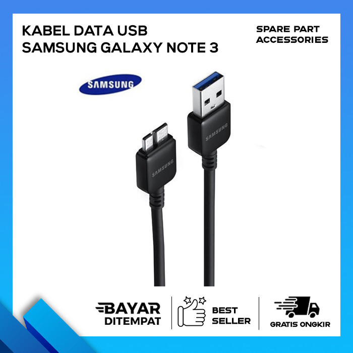 KABEL DATA USB SAMSUNG NOTE 3 BLACK WHITE