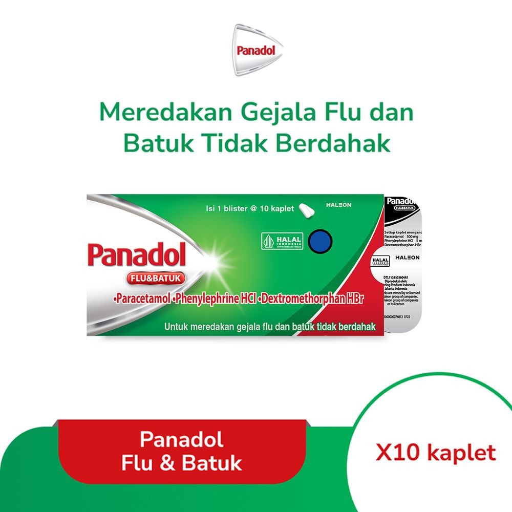 PANADOL OBAT FLU DAN BATUK CAPLET 10'S