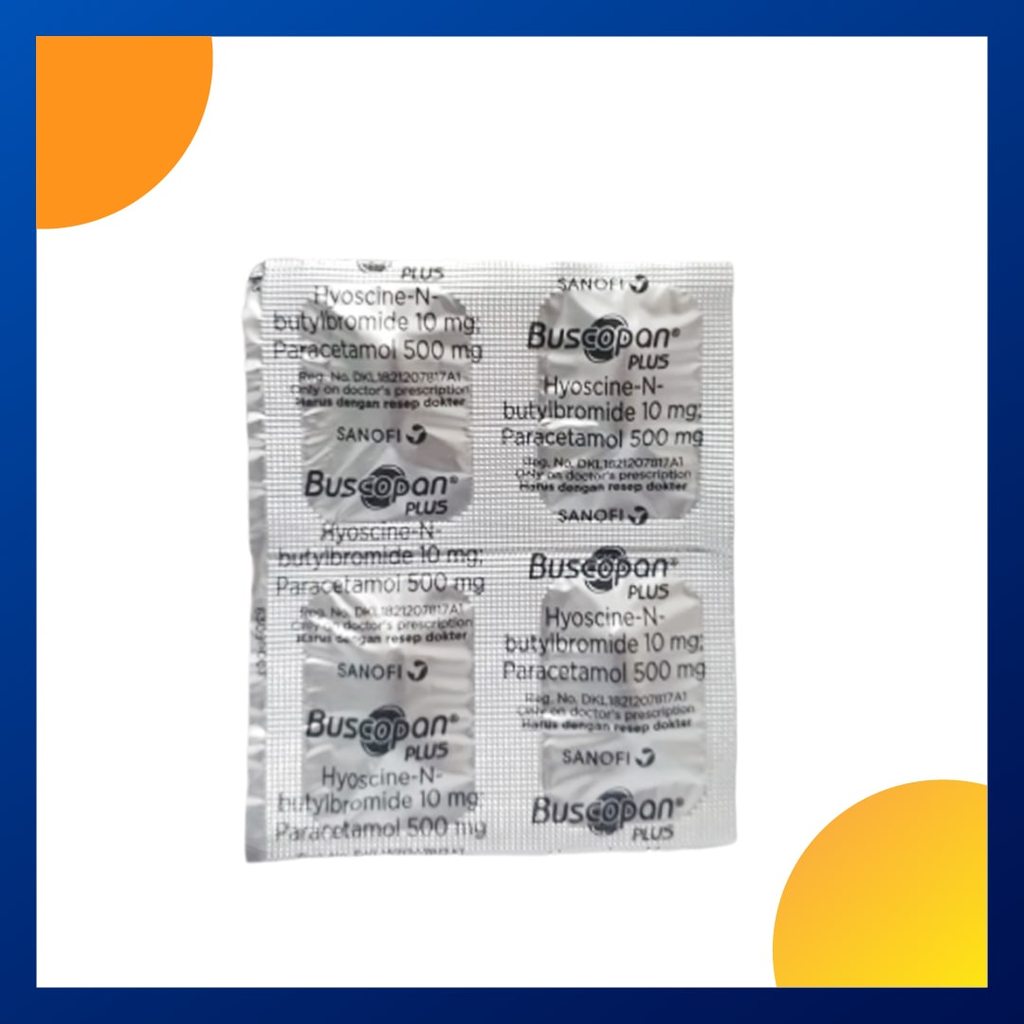 BUSCOPAN PLUS 1 STRIP @ 4 TABLET SALUT SELAPUT