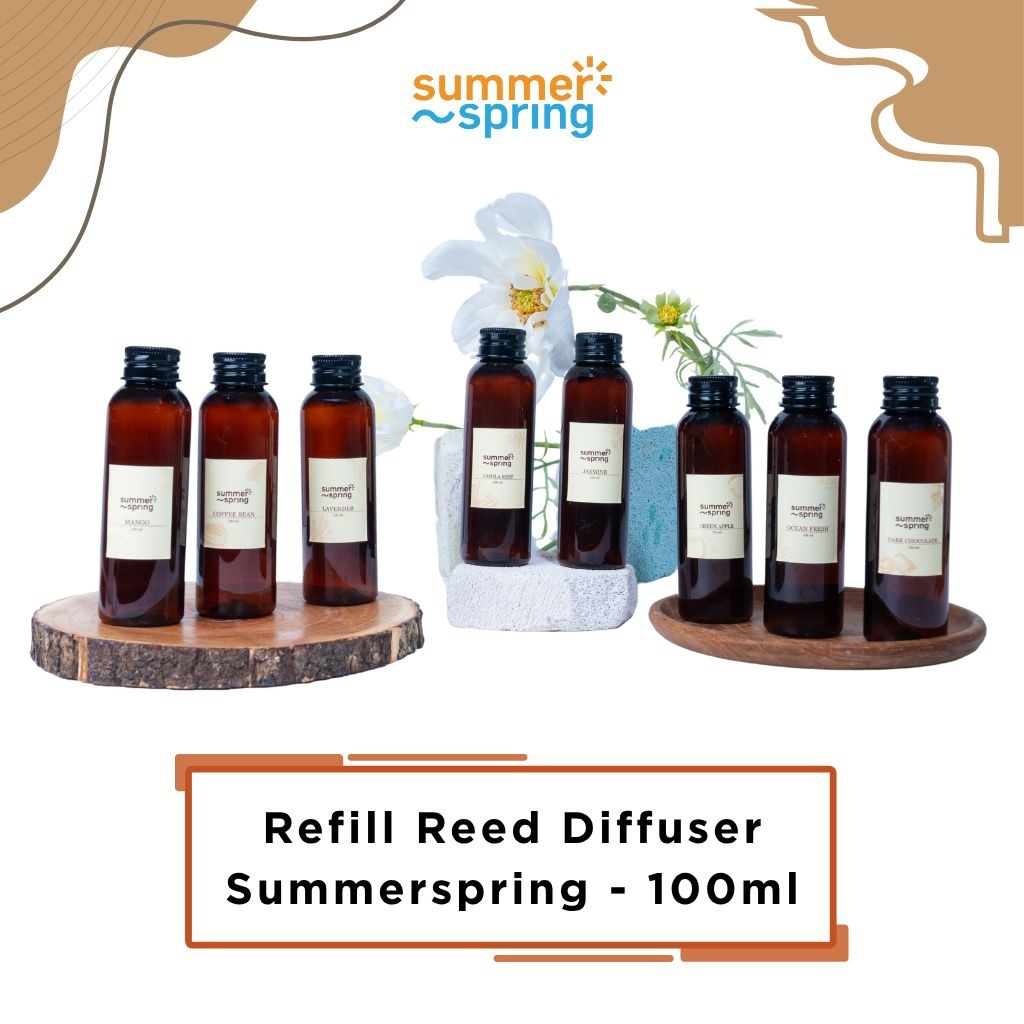 SUMMERSPRING Refill Reed Diffuser 100ml / Pengharum Ruangan / Diffuser Aromatherapy / Humidifier