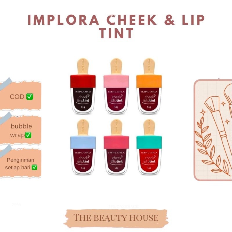 ORIGINAL 100% IMPLORA CHEEK&LIPTINT-EXP DATE TERBARU