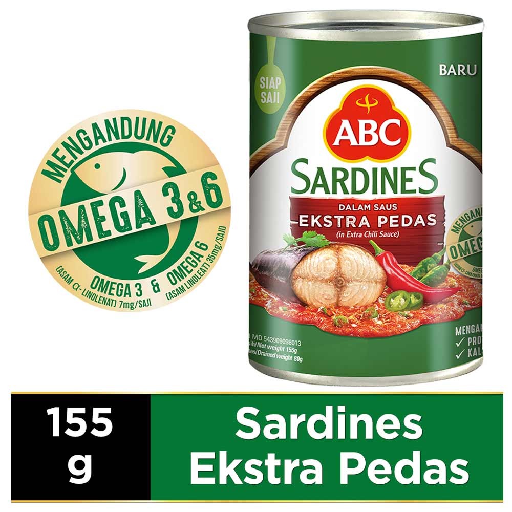 ABC SARDINES EXTRA PEDAS 155g