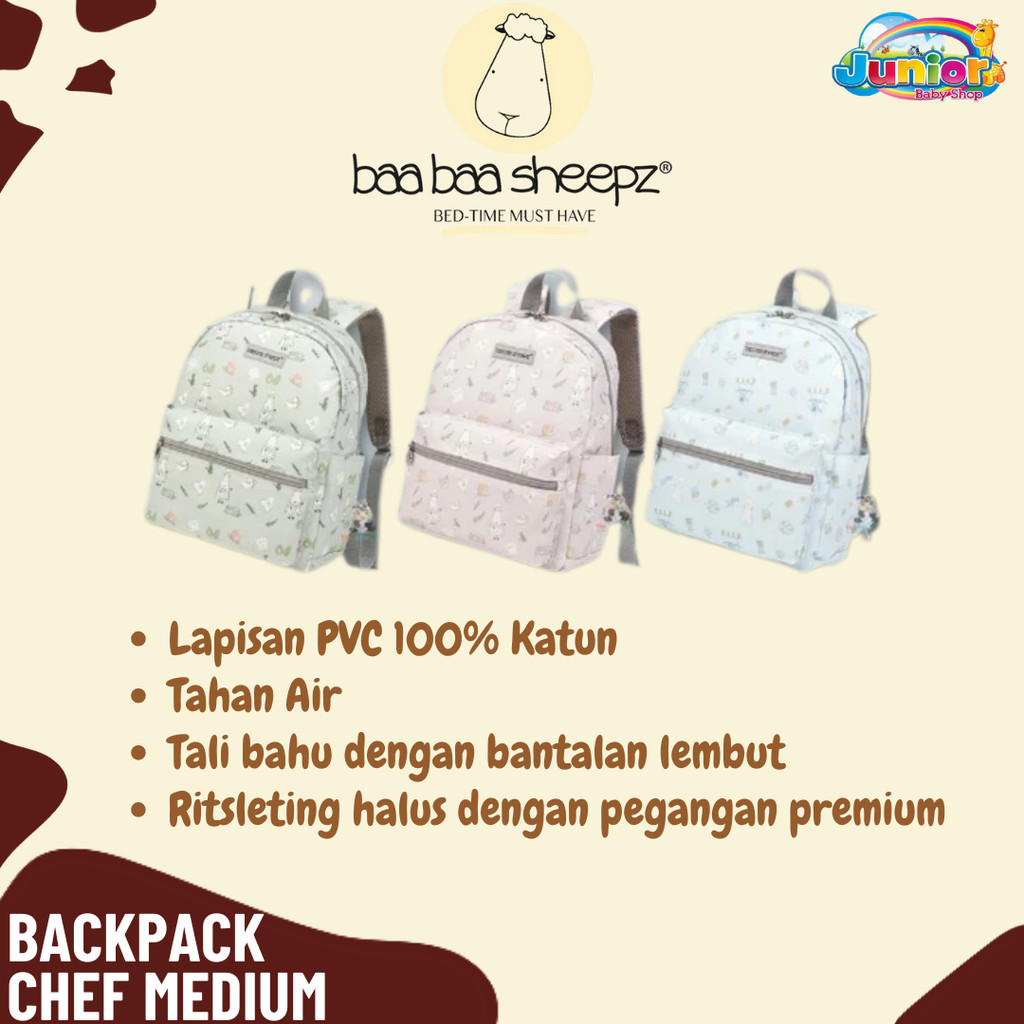Baa Baa Sheepz Backpack Chef Medium - Tas Bayi