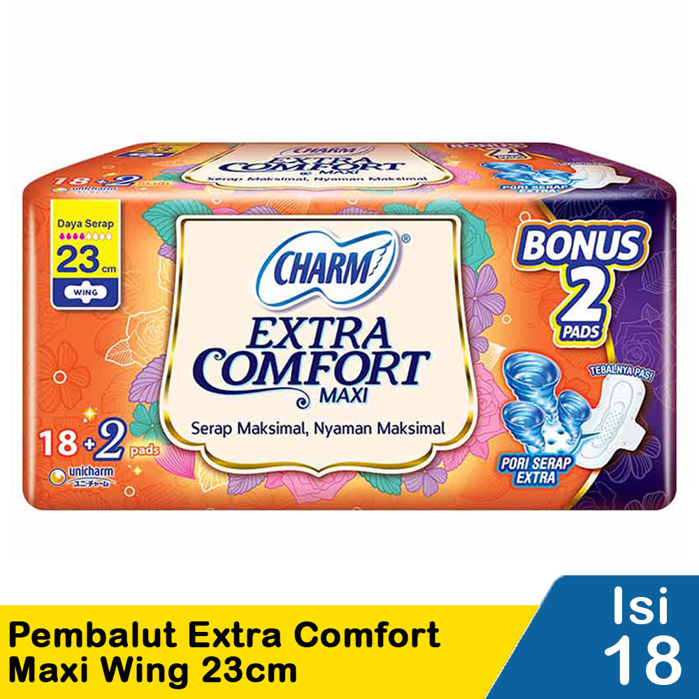 CHARM PEMBALUT EXTRA COMFORT 18'S MAXI WING 23cm