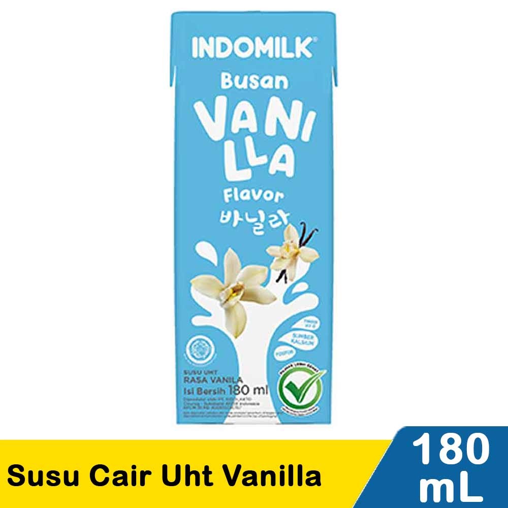 INDOMILK SUSU CAIR UHT VANILLA 190/180mL