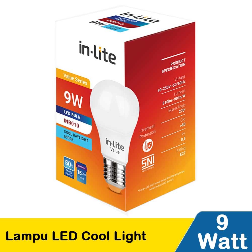 IN-LITE VALUE LAMPU LED COOL LIGHT  9W