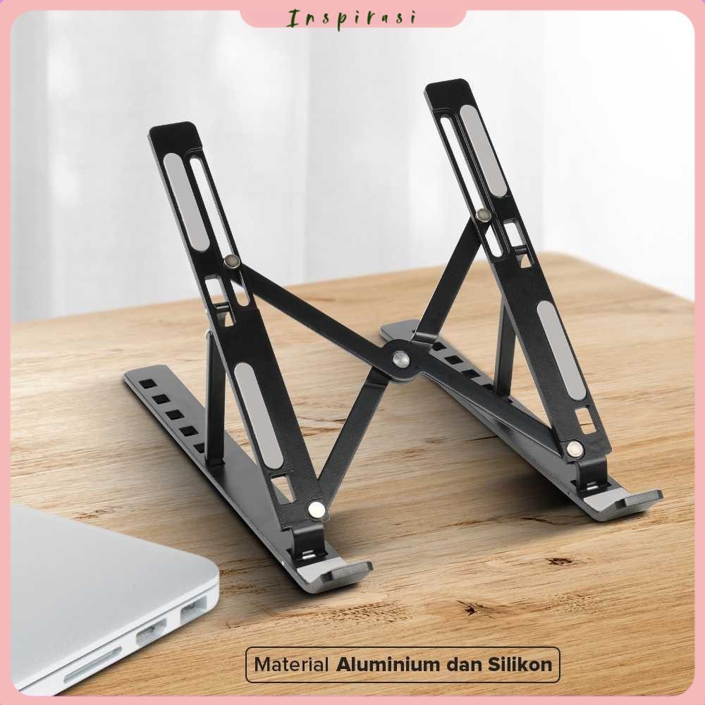 MC Laptop Stand Lipat Riser Foldable Adjustable Aluminium - N3