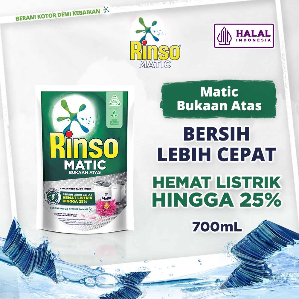 RINSO DETERGEN LIQUID MATIC TOP LOAD 700mL