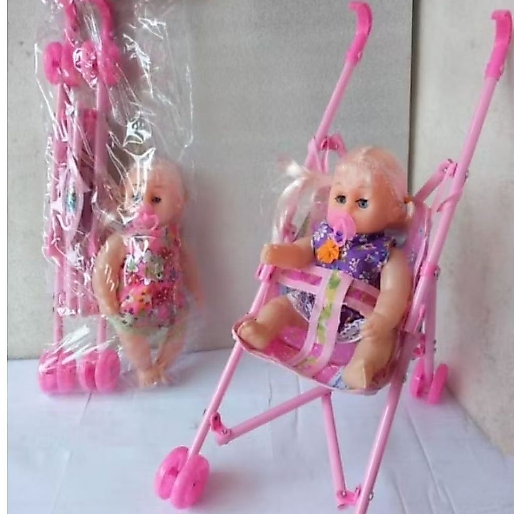 Mainan Anak Stroller Boneka Suara