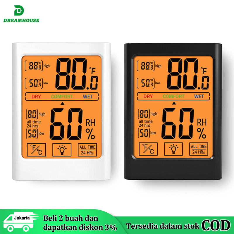 Dilengkapi dengan 2 bateraiTermometer Higrometer dalaam ruangan digital,monitor