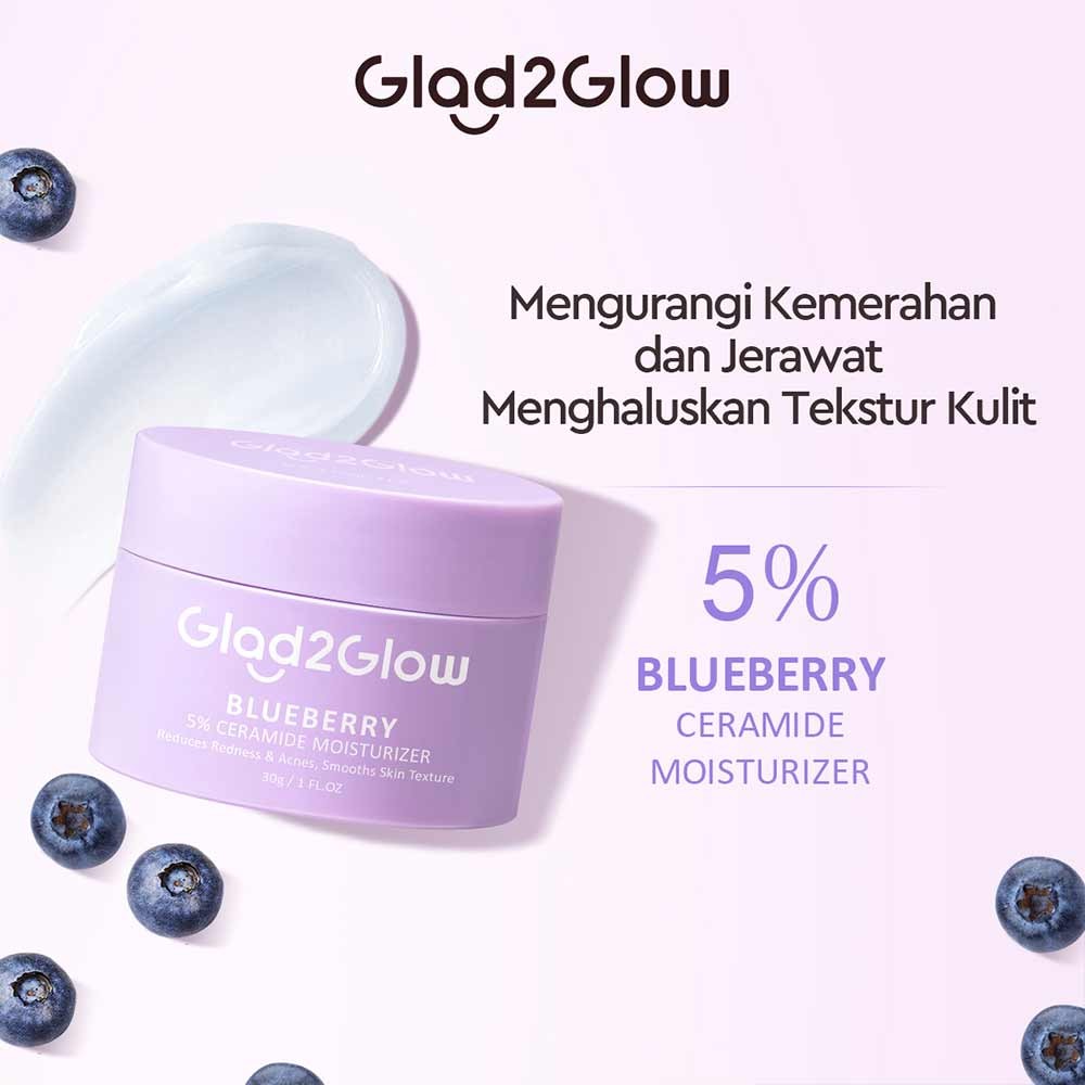 GLAD2GLOW 5% CERAMIDE MOISTURIZER  BLUEBERRY 30g