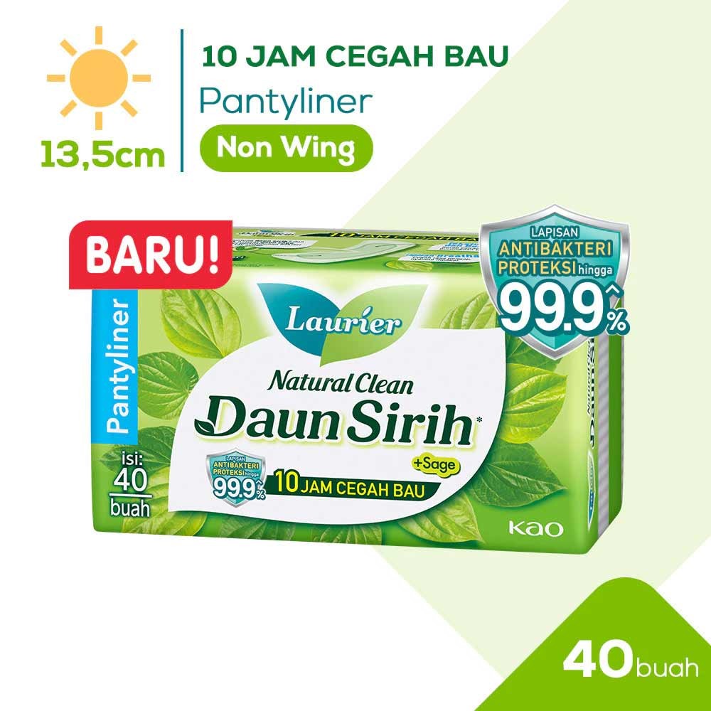 LAURIER PANTY LINERS NATURAL CLEAN  40'S