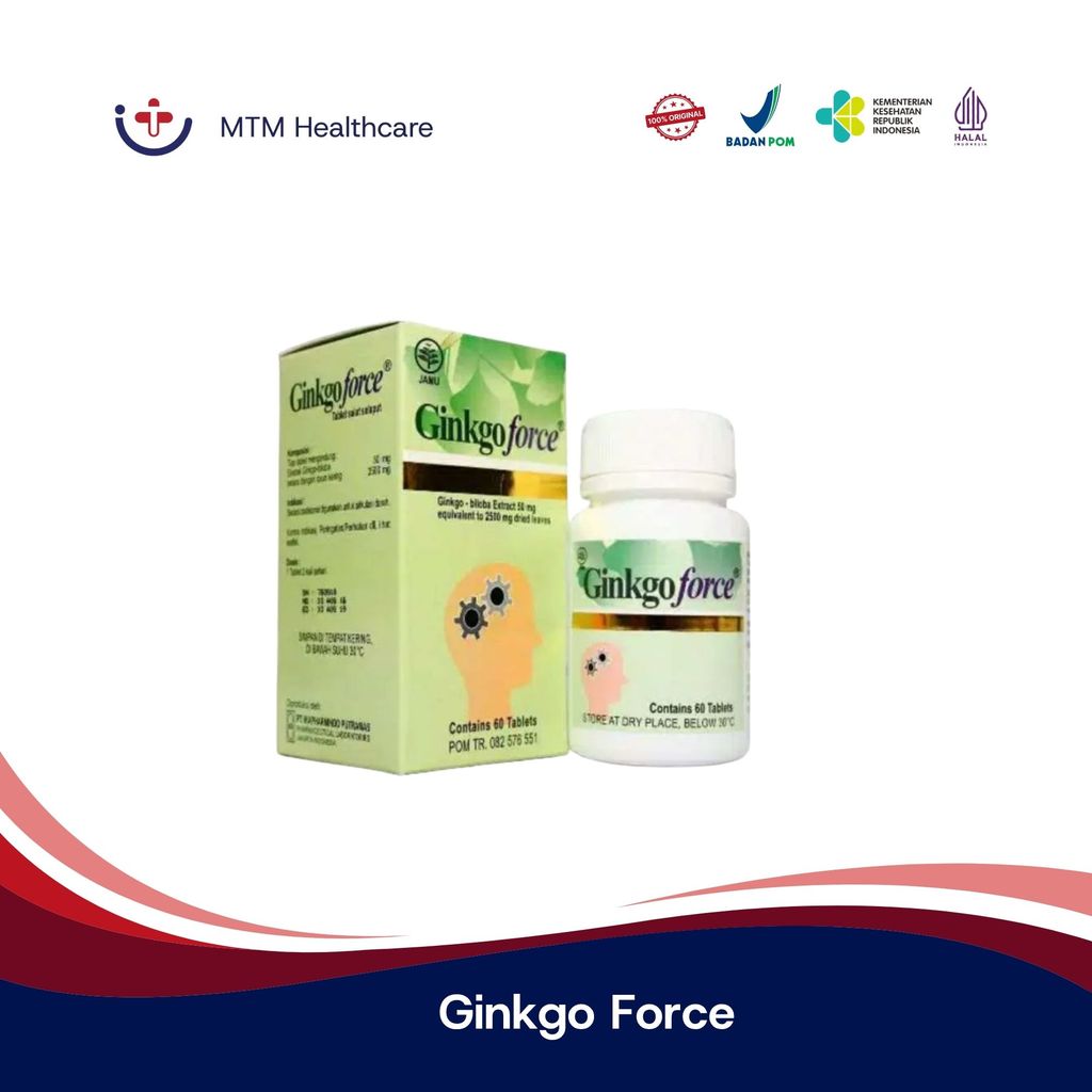 Ginkgo Force Botol Isi 60 Tablet Vitamin Suplemen