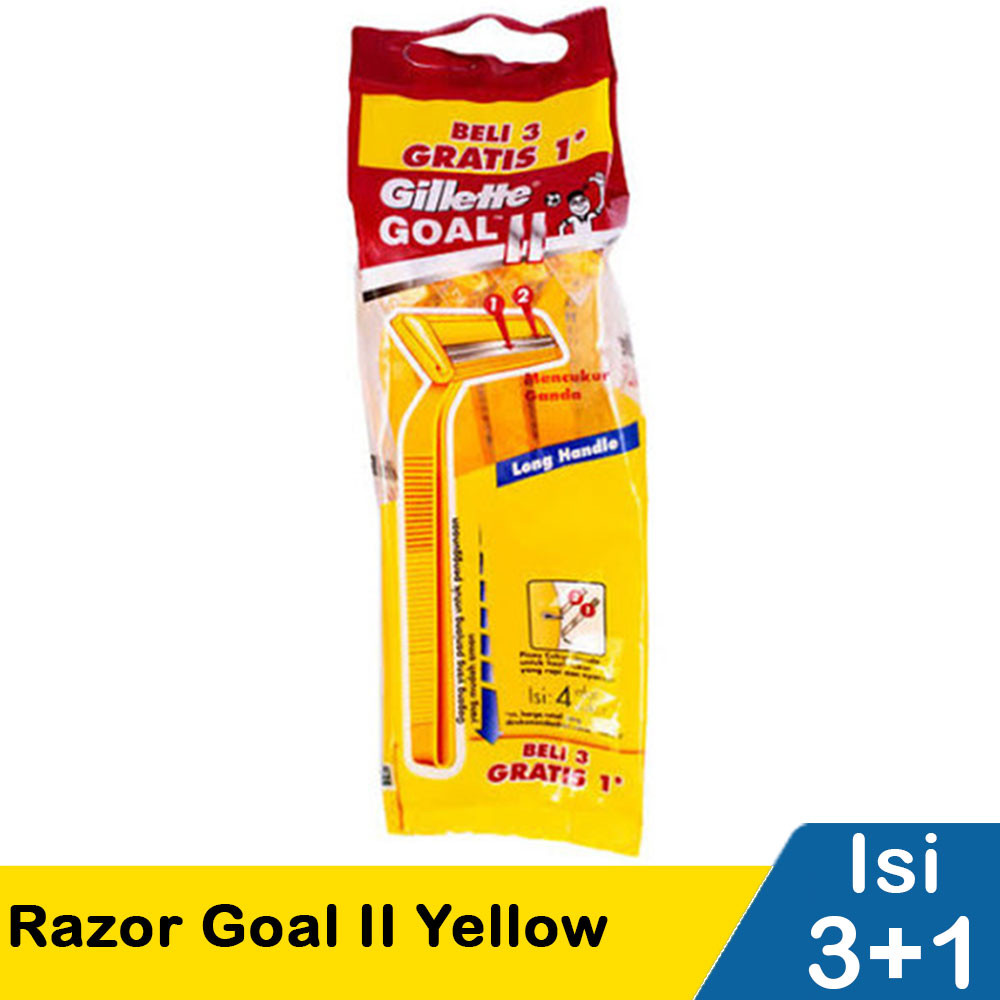 GILLETTE RAZOR GOAL II YELLOW 3+1'S