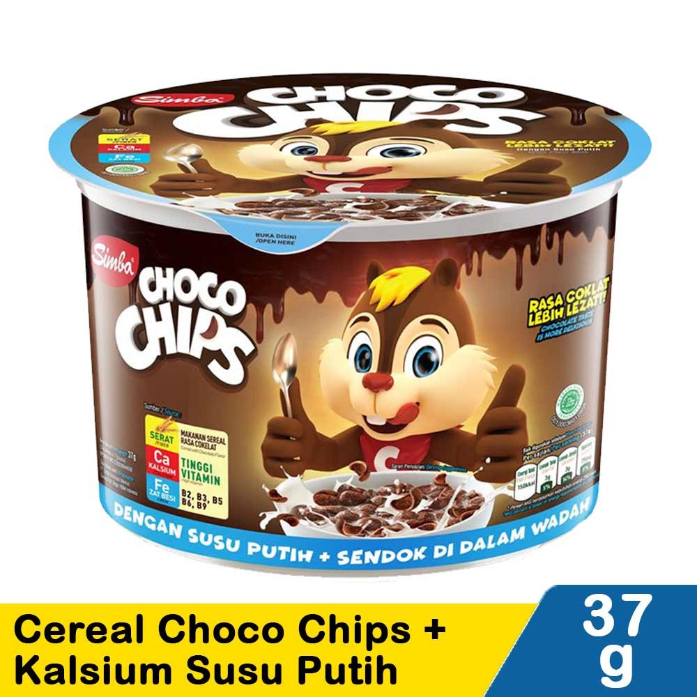 SIMBA CEREAL CHOCO CHIPS + KALSIUM SUSU PUTIH 34g
