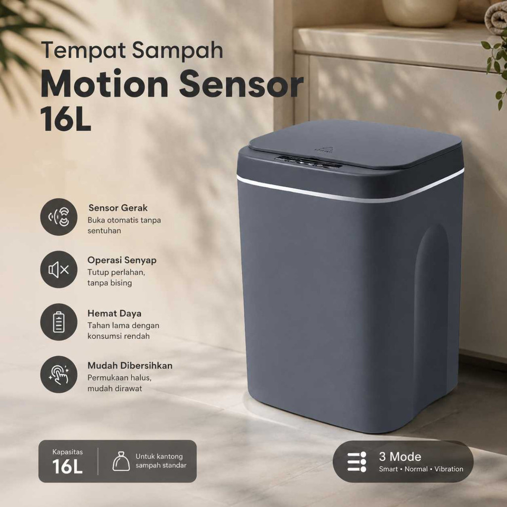 Tempat Sampah Smart Motion Sensor Charging Version 16L - L2