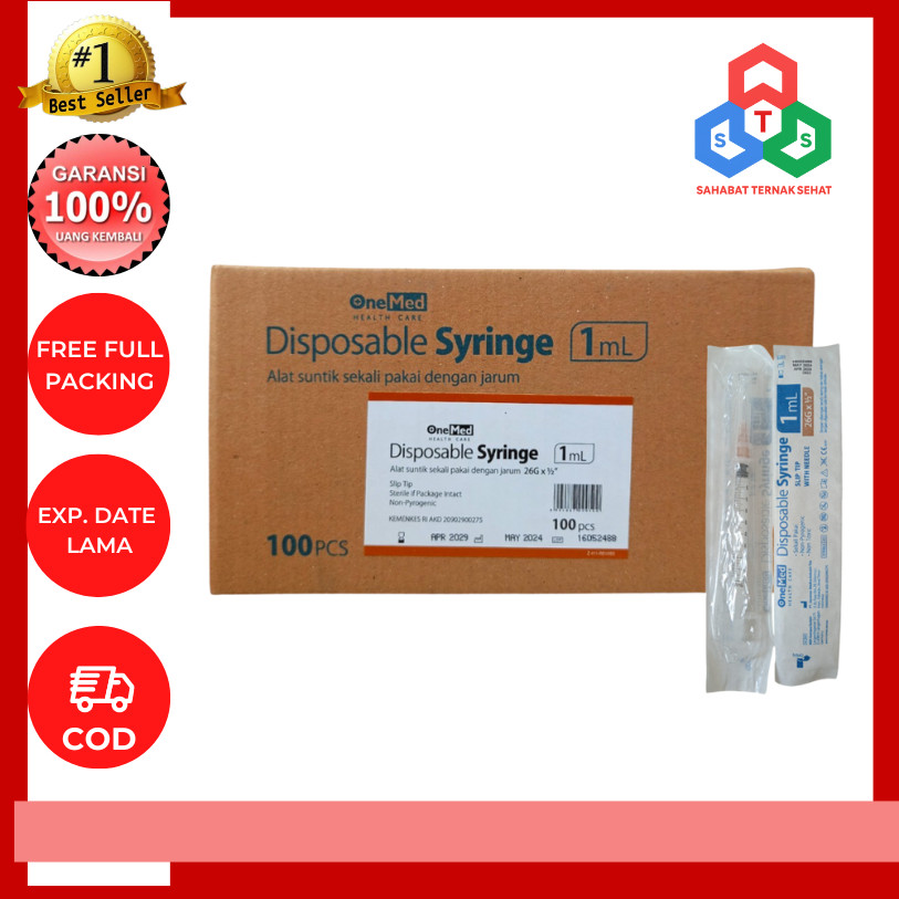 1cc ONEMED 1box isi 100pcs