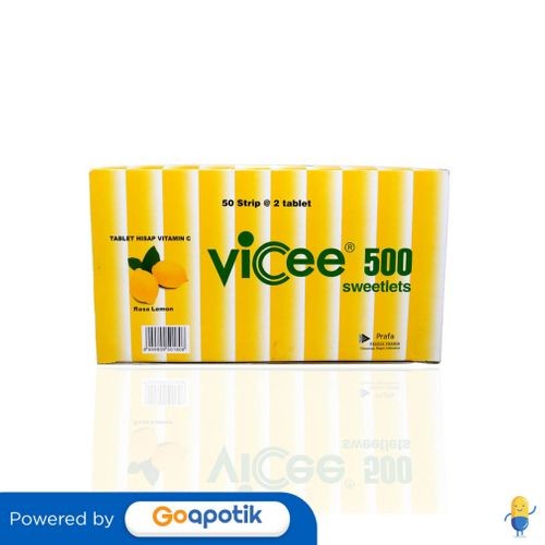 Vicee 500 Rasa Lemon Box 100 Tablet