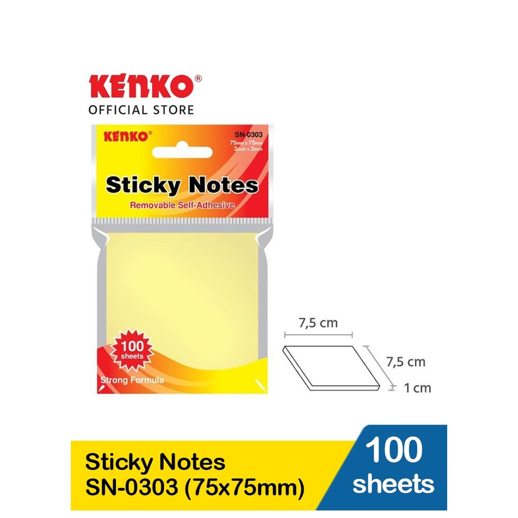KENKO STICKY NOTES SN-0303 75x75mm