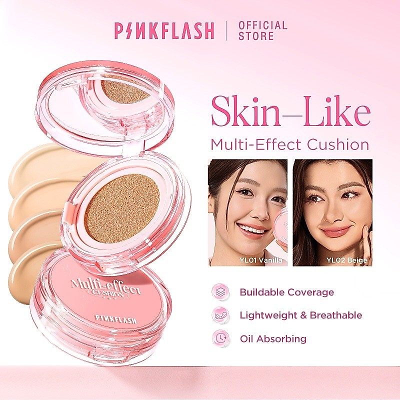 PINKFLASH Skin-Like Multi-Effect Lightweight Breathable Buildable Coverage Cushion