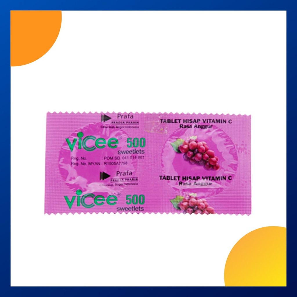 Vicee 500 Rasa Anggur Strip 2 Tablet