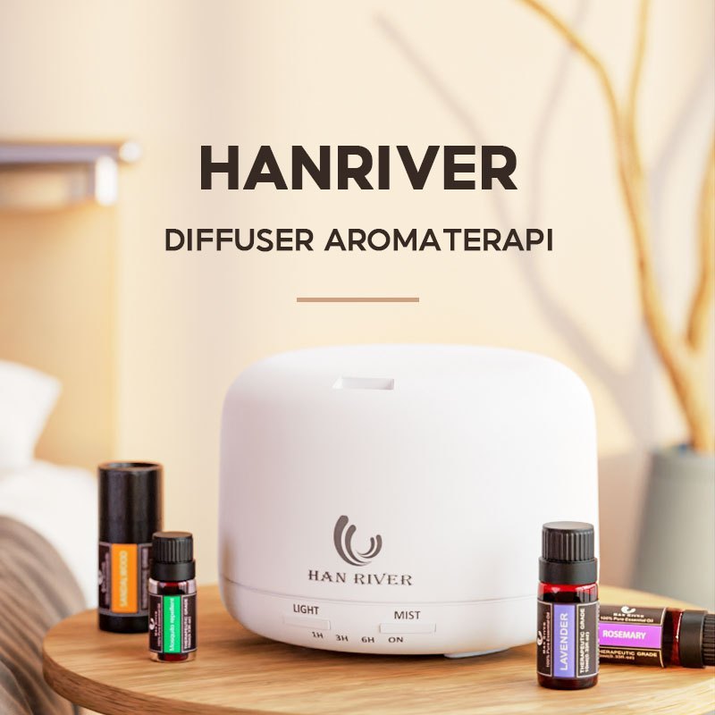 (Nadhief Shop) HAN RIVER Diffuser 14W Humidifier Diffuser Aromatherapy 500ML