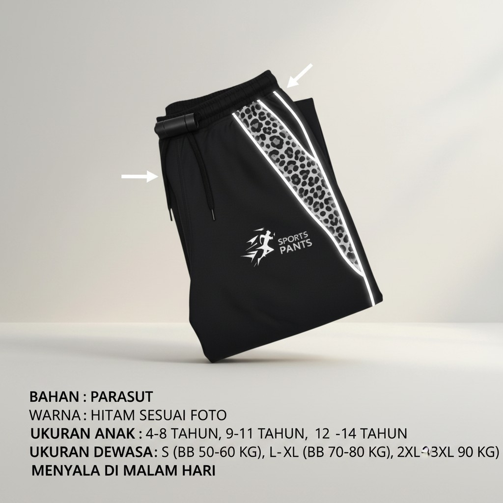 Bants hitam gray leopard -FG