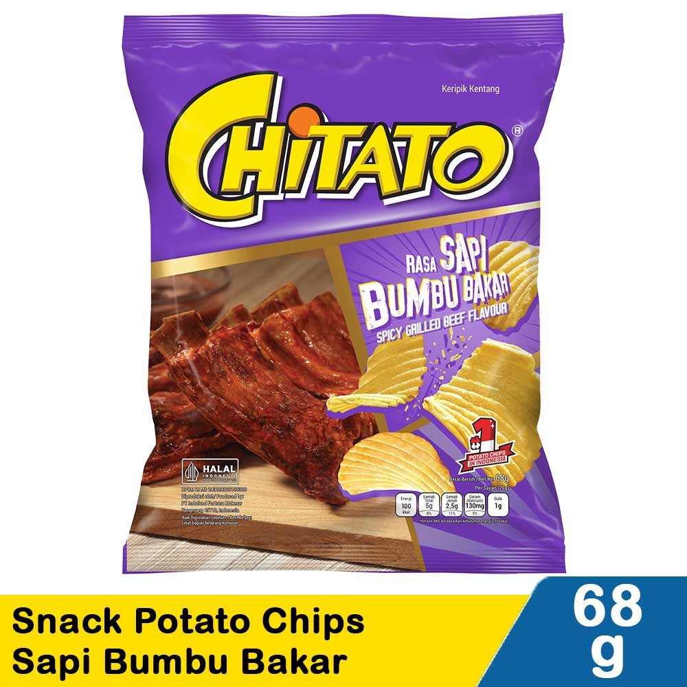 CHITATO SNACK POTATO CHIPS SAPI BUMBU BKR 68/65g