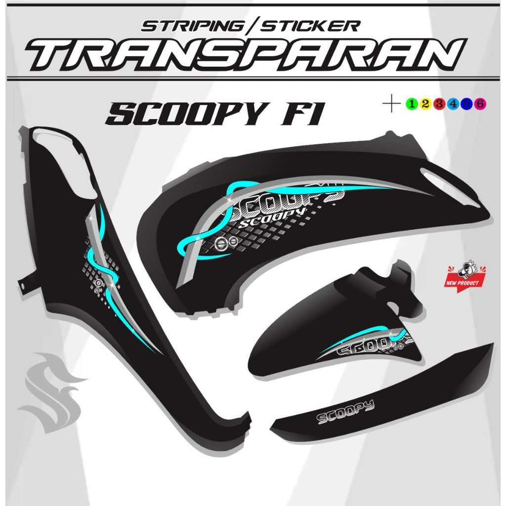 STRIPING TRANSPARAN SCOOPY VARIASI