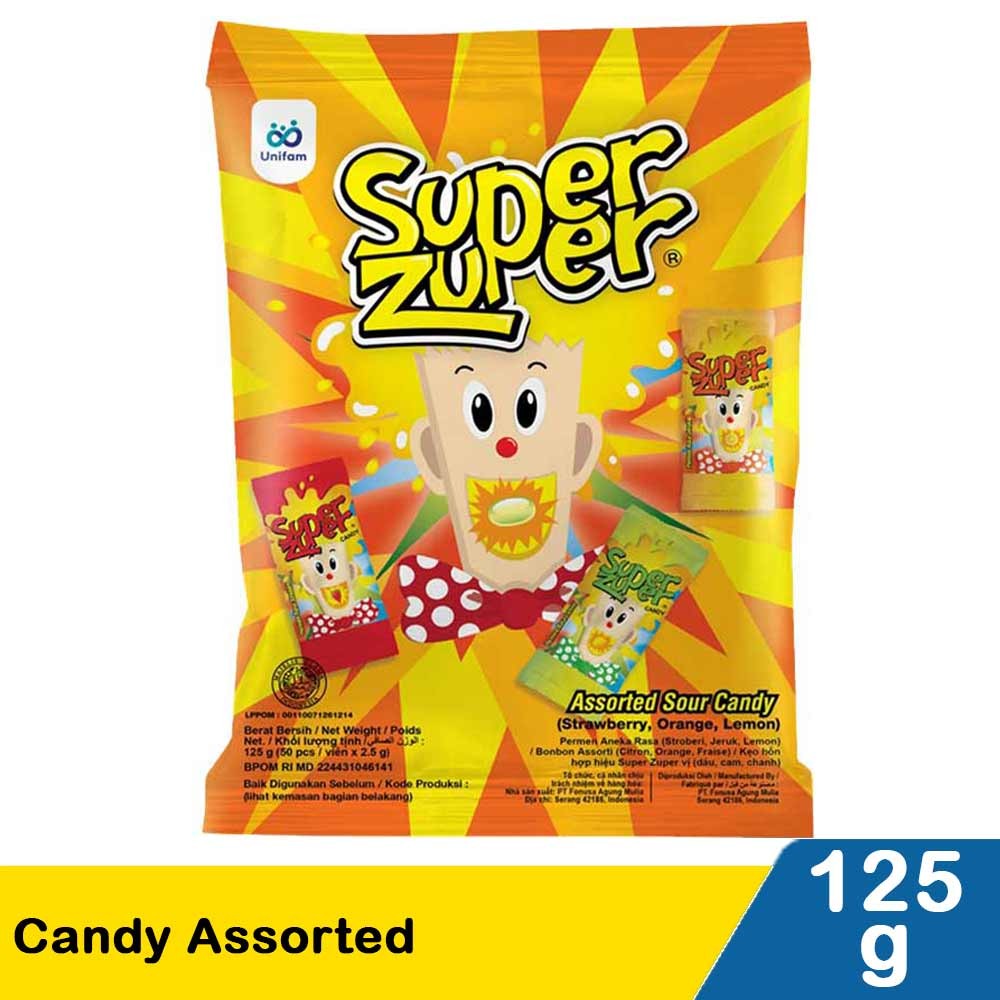 SUPER ZUPER CANDY (50''S) ASSORTED 125g