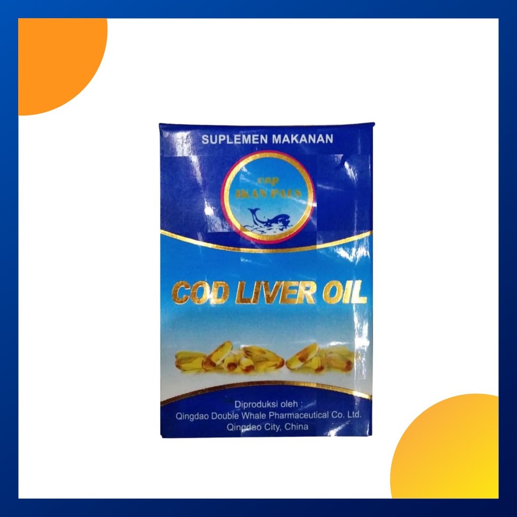 Cap Ikan Paus Cod Liver Oil Botol 100 Kapsul