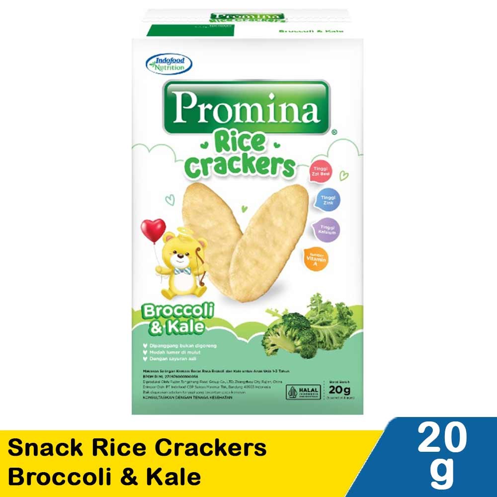 PROMINA SNACK RICE CRACKERS BROCCOLI & KALE 20g