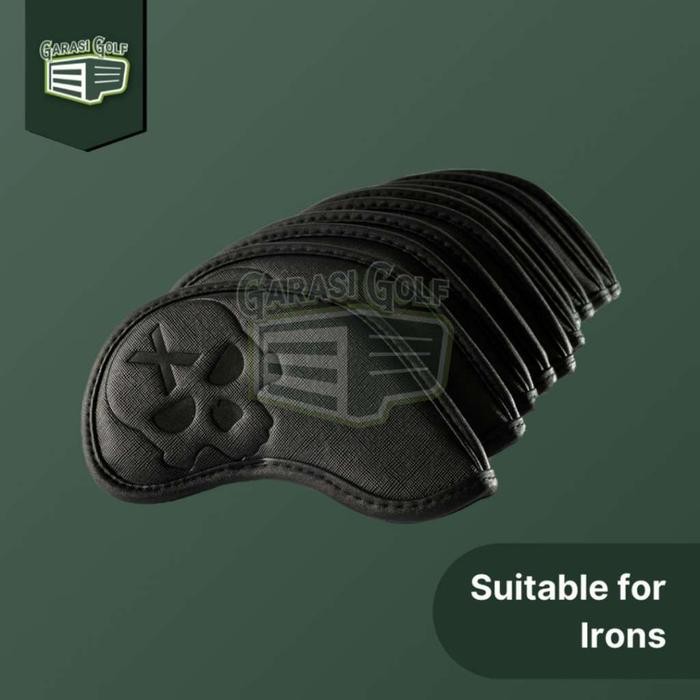 Black Skull Iron Set Head Cover Golf - Default
