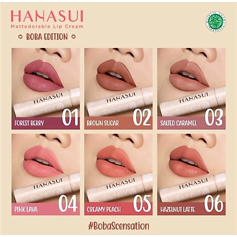 HANASUI lipcreme boba edition