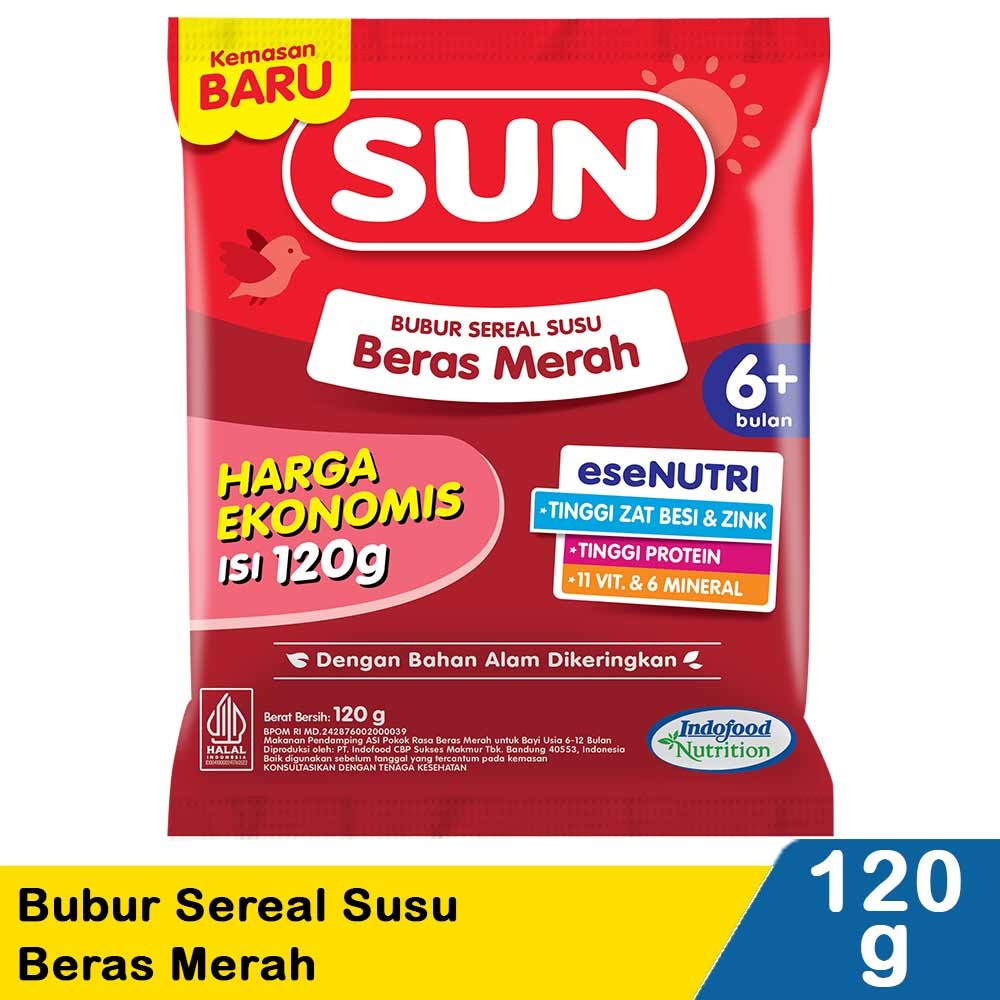 SUN BUBUR SUSU (EKONOMIS) BERAS MERAH 120g