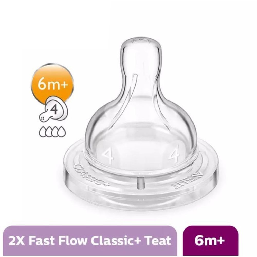 PHILIPS AVENT TEAT FAST FLOW 4 HOLES 2'S NORMAL