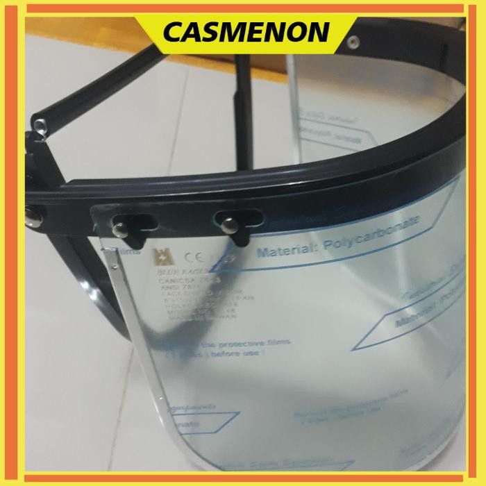 Face shield Set. Bracket A2 + Kaca FC48 Blue Eagle.