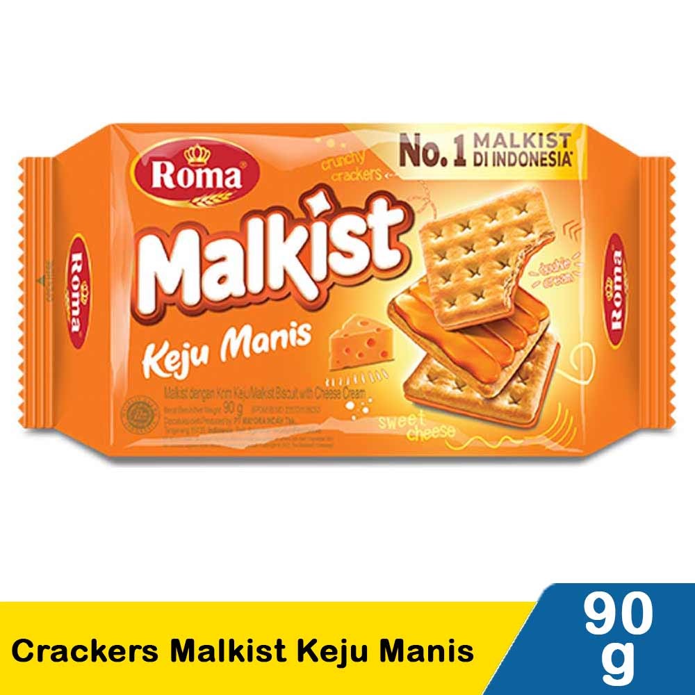 ROMA CRACKERS MALKIST KEJU MANIS 90g