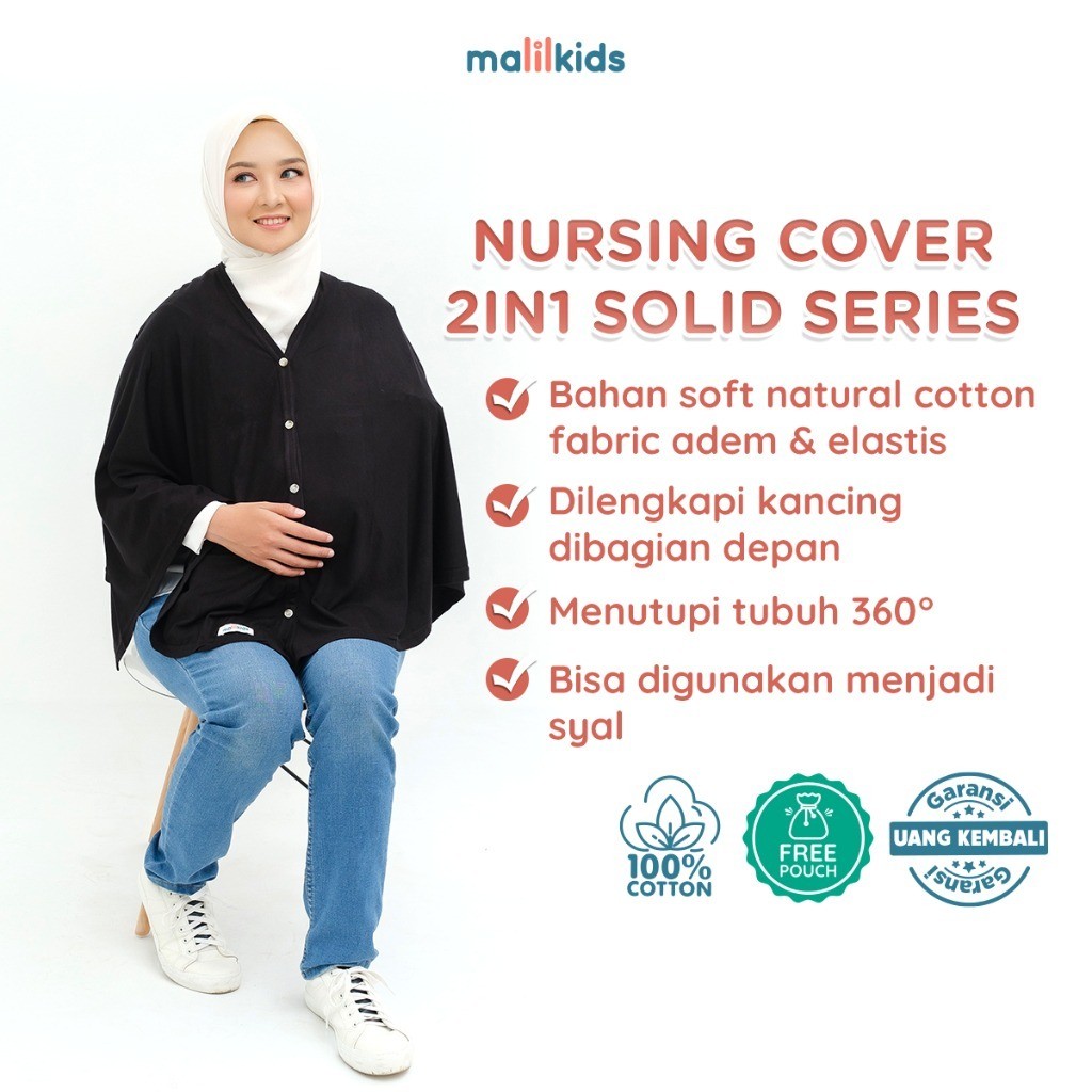 ANARASY   Malilkids Nursing Cover 2in1 Solid Series