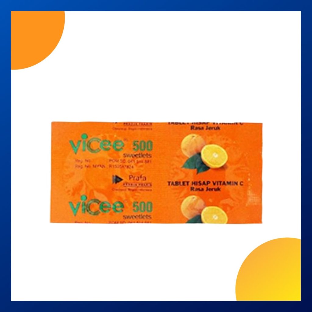 Vicee 500 Rasa Jeruk Strip 2 Tablet
