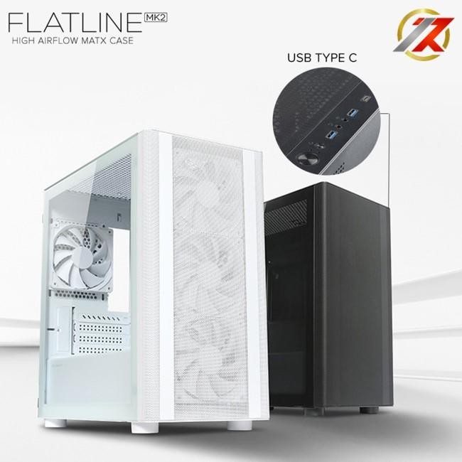 CASING TECWARE FLATLINE TG MK2 FREE 4 FAN With USB C