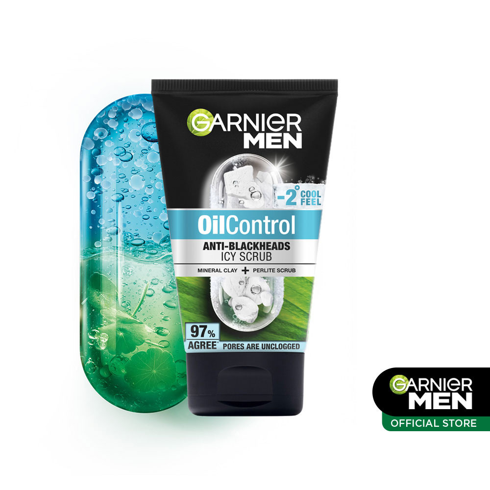 GARNIER MEN TURBO LIGHT OIL CONTROL ICY SCRUB 100mL