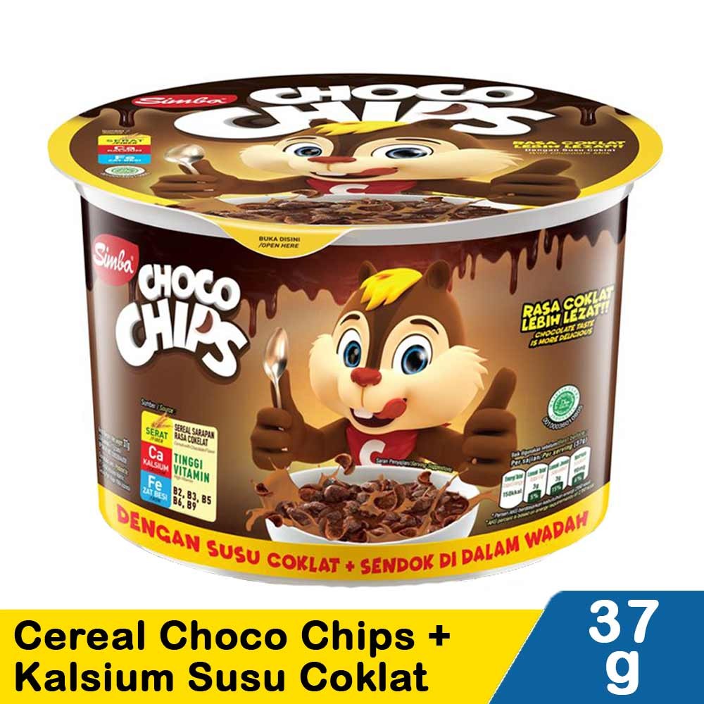 SIMBA CEREAL CHOCO CHIPS + KALSIUM SUSU COKLAT 34g