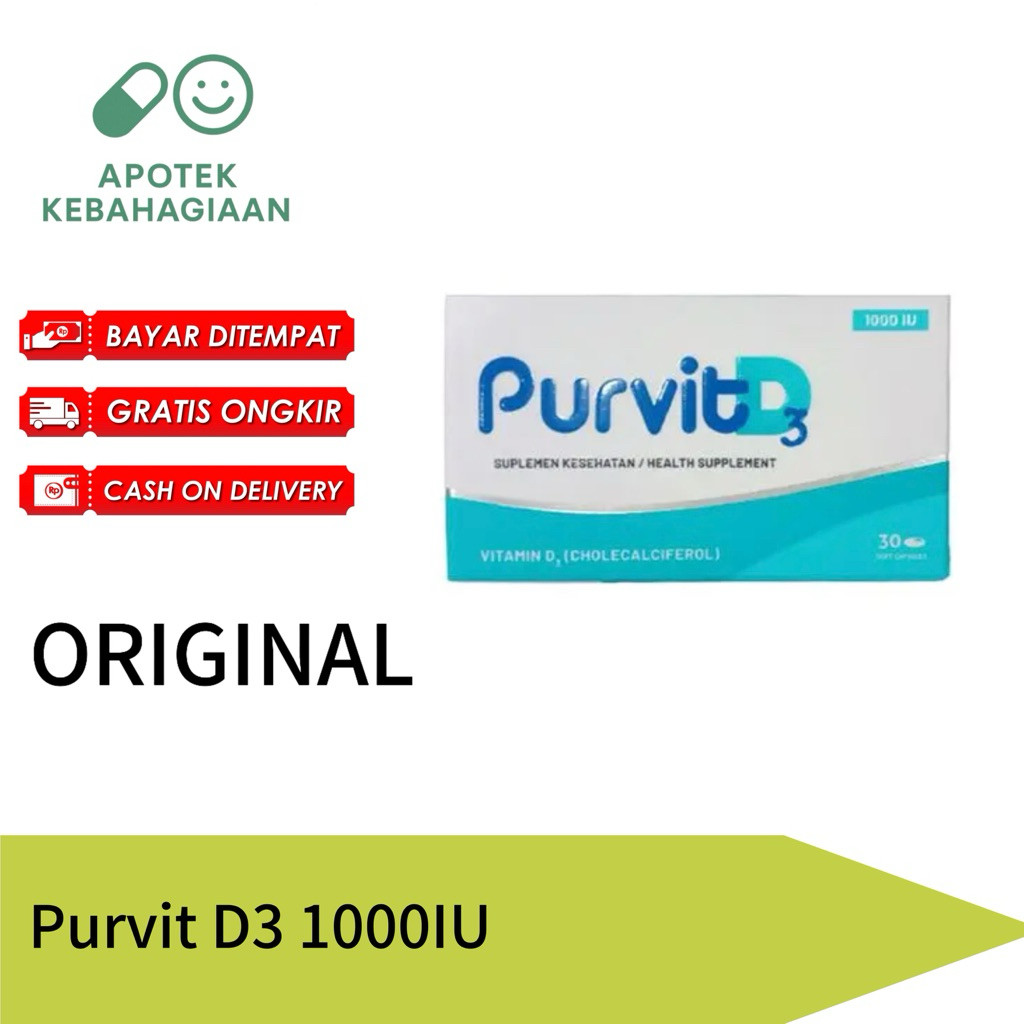 Purvit D3 1000IU Box Isi 30 Tablet