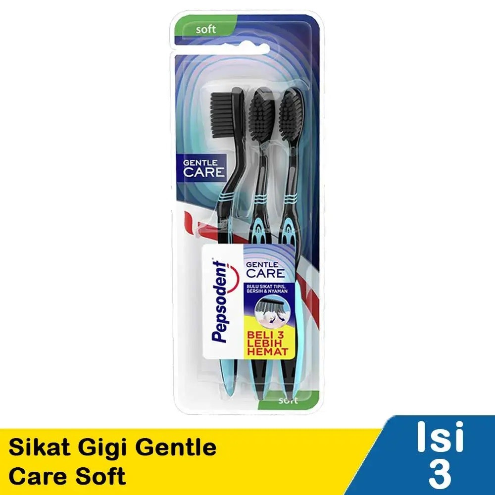 PEPSODENT SIKAT GIGI GENTLE CARE 3'S  SOFT