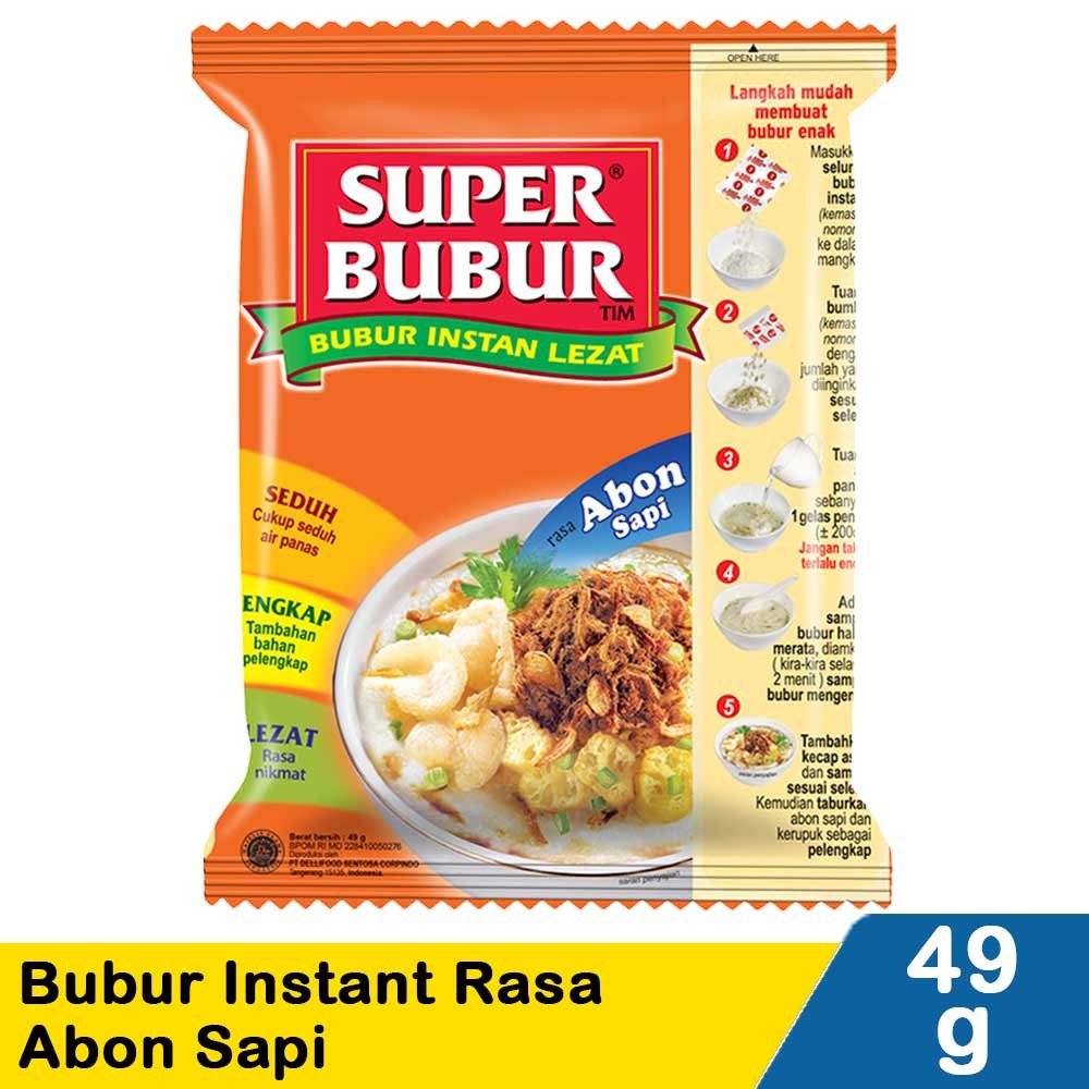 SUPER BUBUR INSTANT BERGIZI ABON SAPI 49g